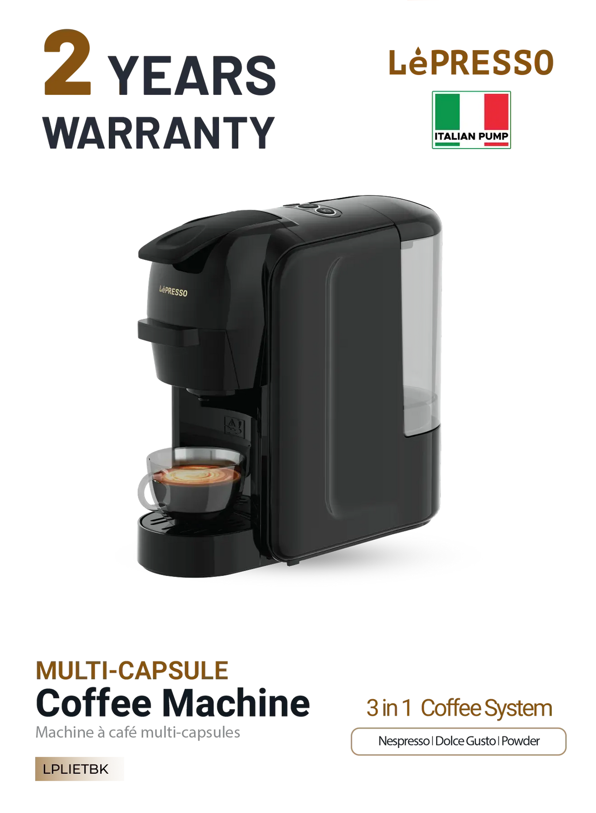 LePresso Lieto Multi-Capsule Coffee Machine - Black – image 9