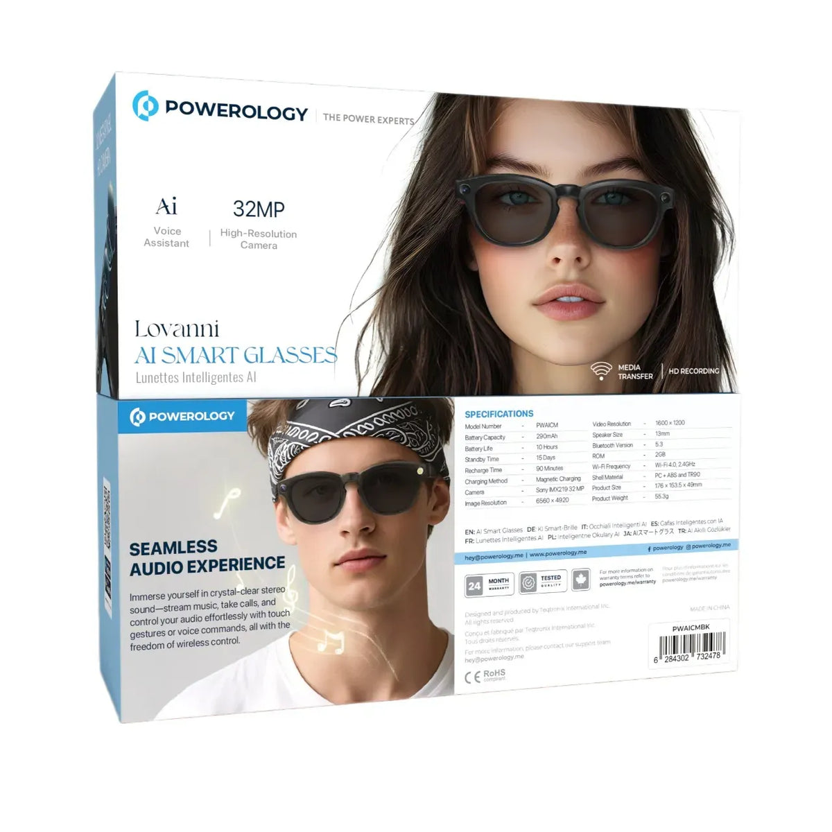 Powerology Lovanni Ai Smart Glasses Black – image 3
