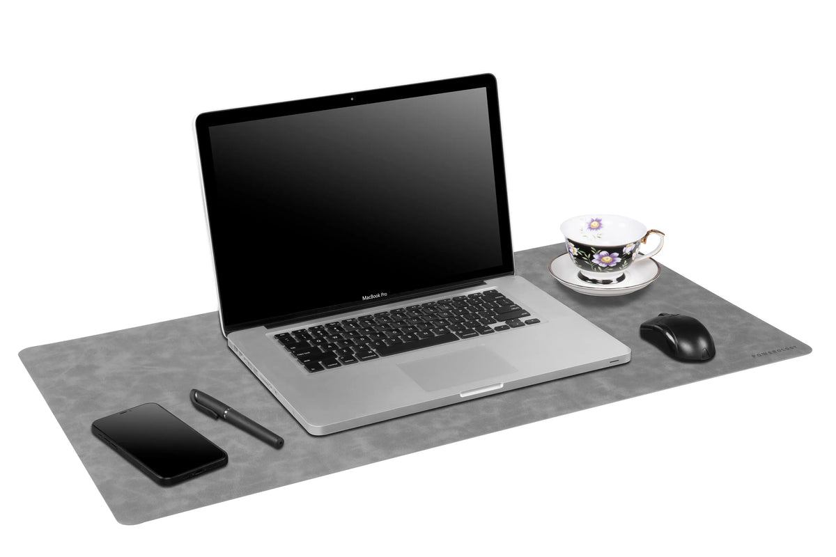 Powerology Vegan Leather Desk Pad - Textured Gray – image 2