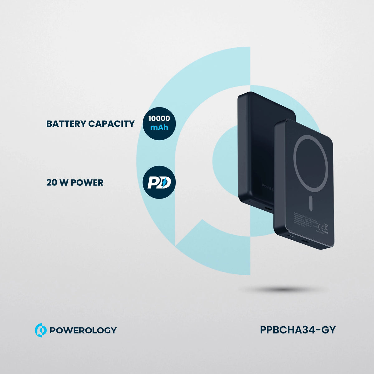Powerology Spetelli 10000 m Ah MagSafe Aluminum Power Bank PD 20 W - DarkGrey – image 9