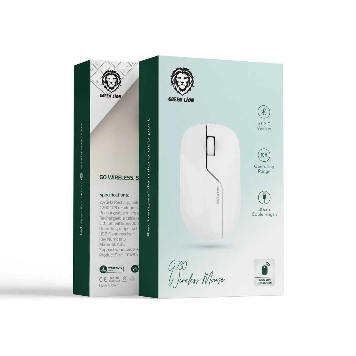 Green Lion G 730 Wireless Mouse - White – image 2