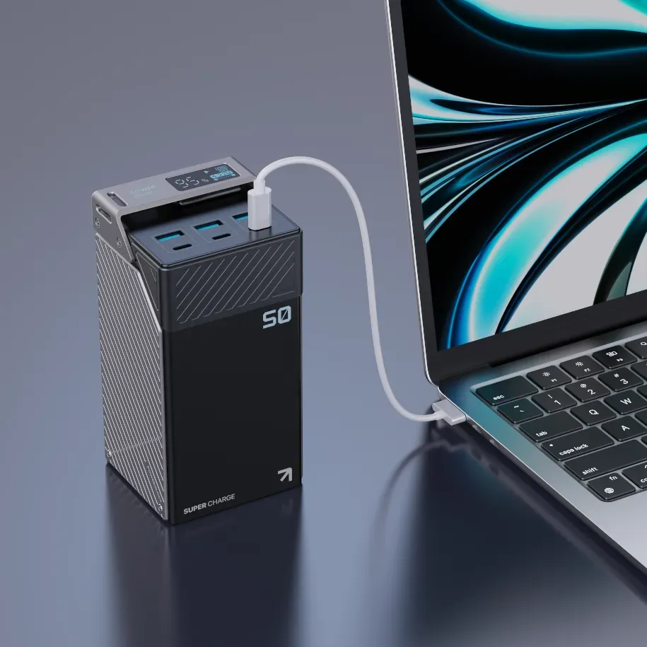 Powerology 50000mAh Power Bank 65w 3xpd Type C and 3xusb A Black – image 4