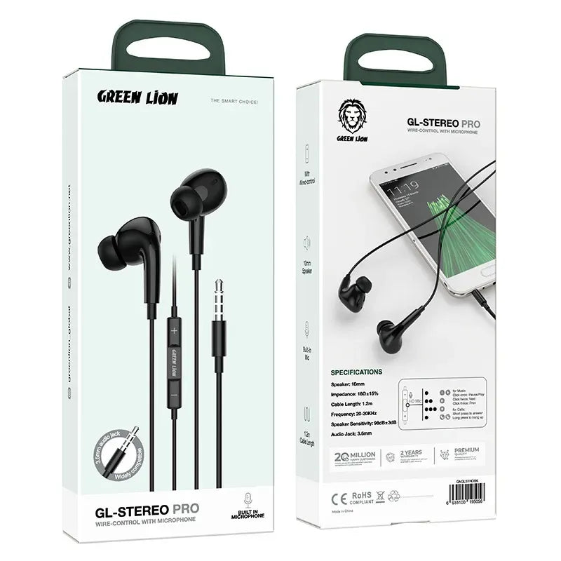 Green Lion Gl Stereo Pro Wire Control with Microphone Black – image 2