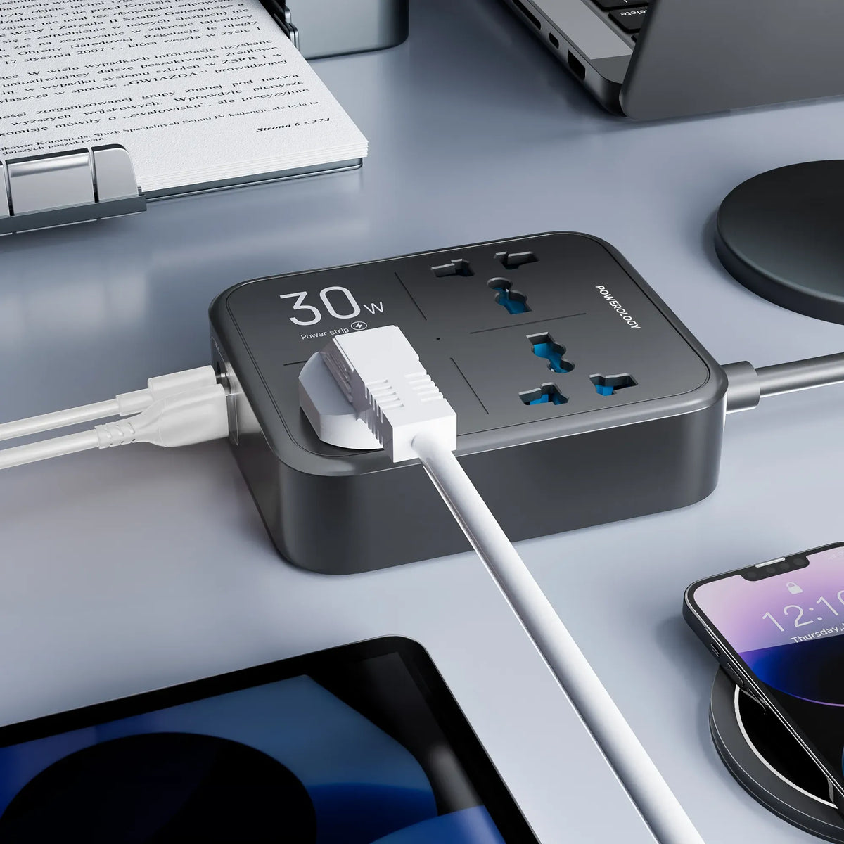 Powerology Power Strip 3250w 3ac Black – image 3