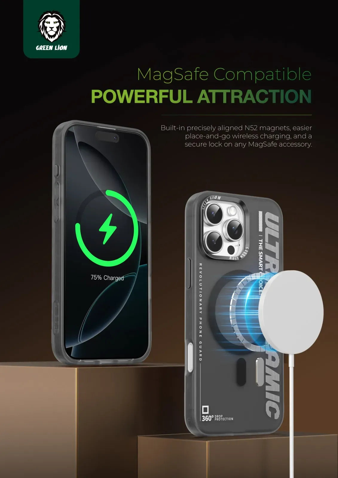 Green Lion Ultra Mag Safe Case - BlackTitanium – image 9