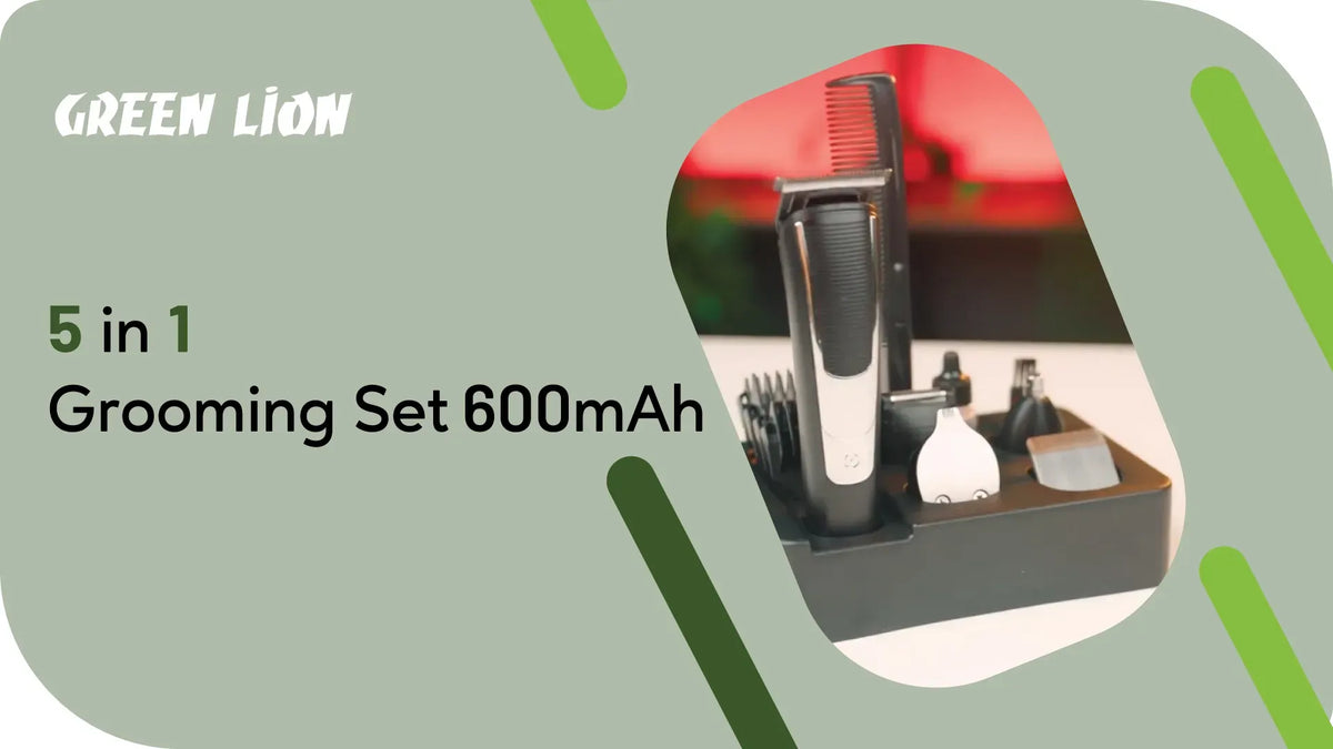 Green Lion 5 in 1 Grooming Set 600mAh Black – image 6