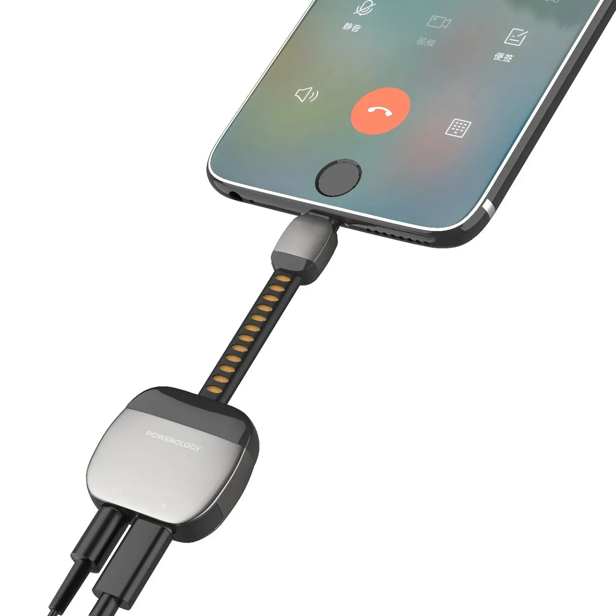 Powerology 2 in 1 Adapter Type C to 3 5mm Aux Gray – image 2