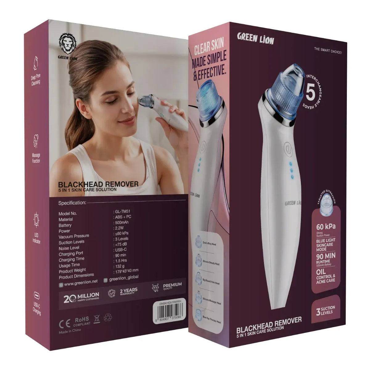 Green Lion Blackhead Remover 5 in 1 Skin Care Solution White – image 10