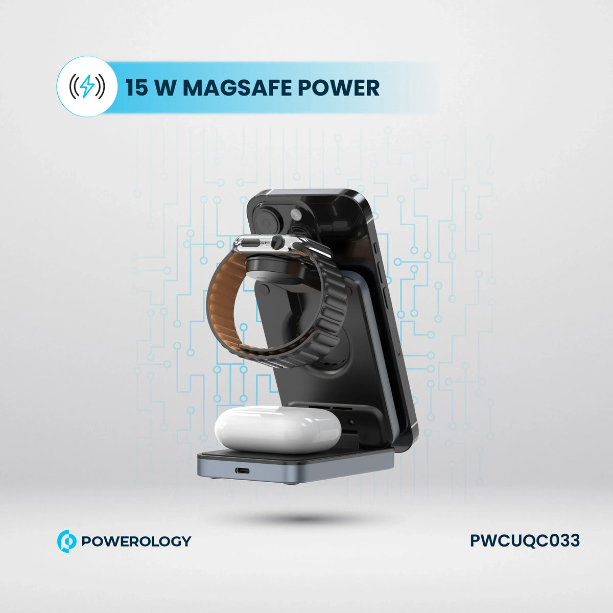 Powerology Qi2 Fast Charging Multi Device Hub Black – image 12