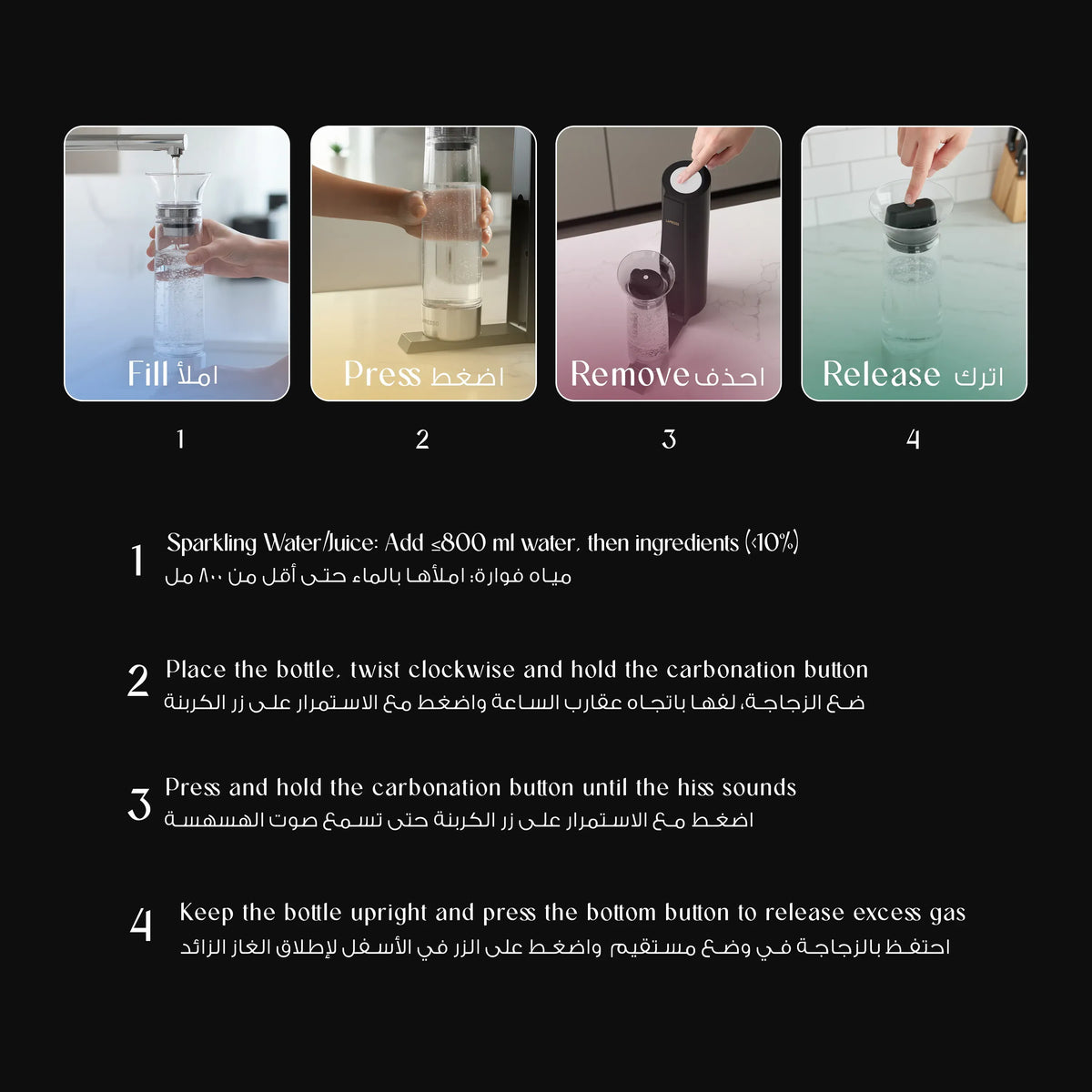 LePresso Carbonator Instant Sparkling Water 800ml Black – image 16