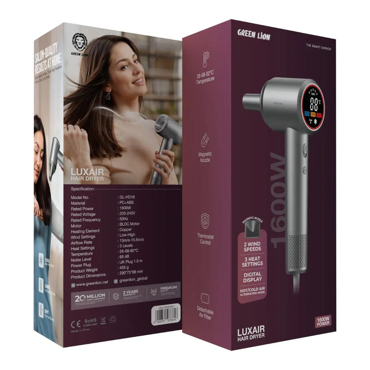Green Lion Luxair Hair Dryer Gray – image 11