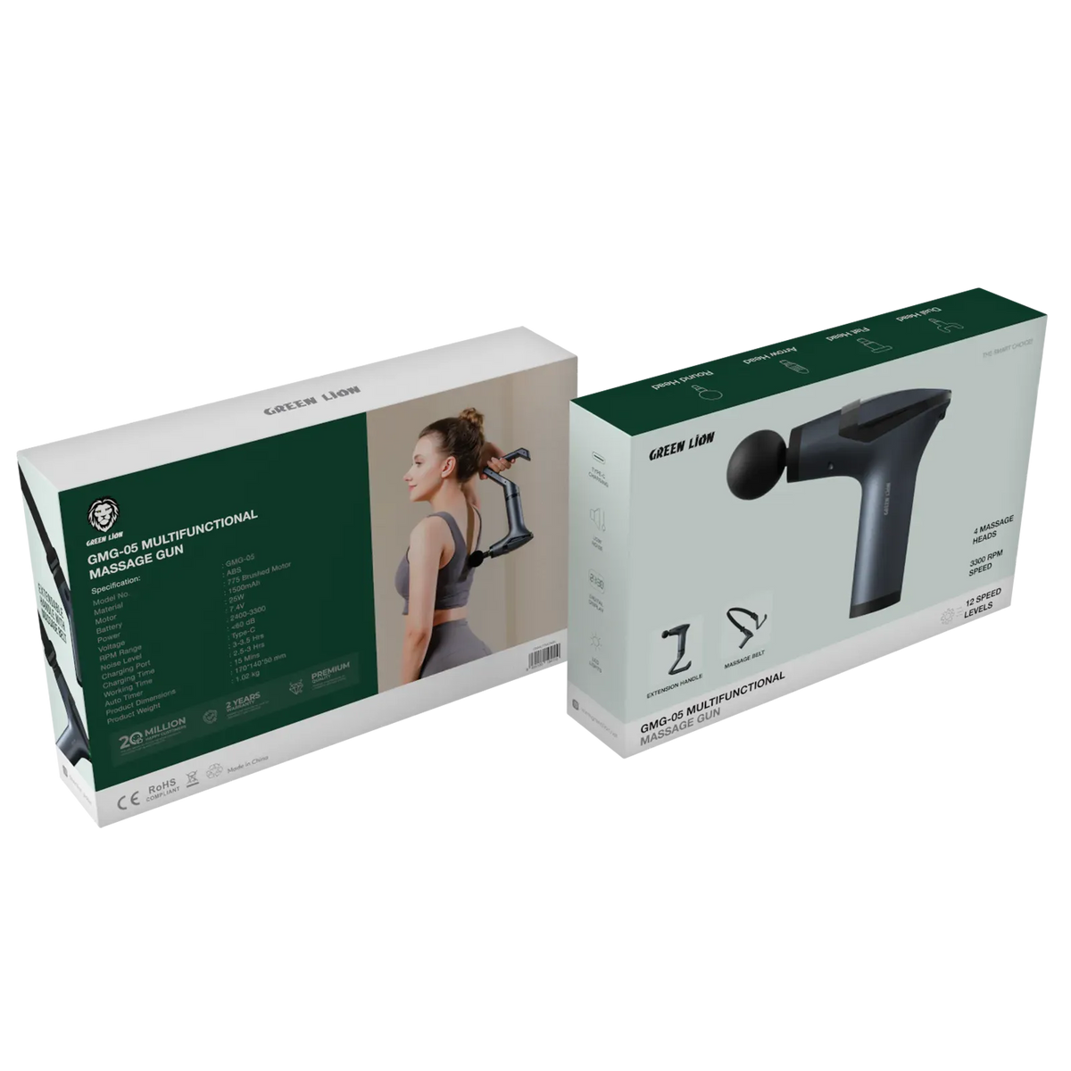 Green Lion Multifunctional Massage Gun GMG-05 - Black – image 12