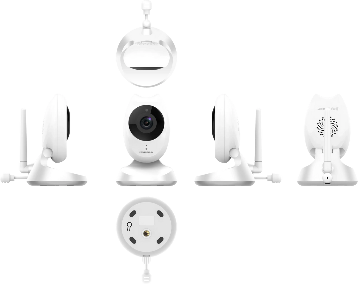 Powerology 4 3 HD LCD Display Vga Camera Baby Monitor White – image 4