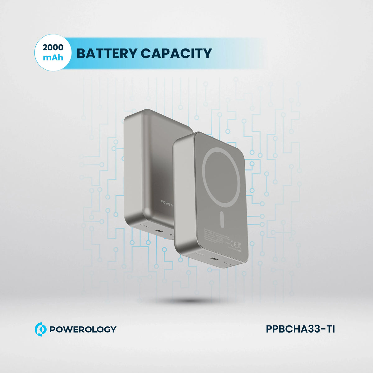 Powerology Spetano 20000 m Ah MagSafe Aluminum Power Bank PD 20 W - Titanium – image 11
