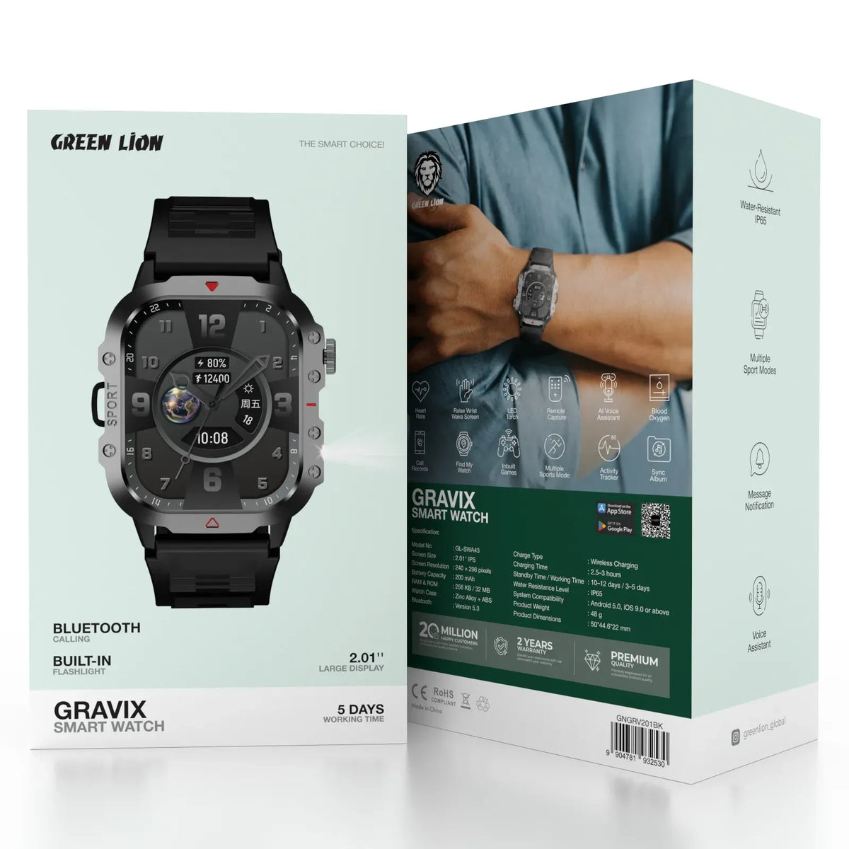 Green Lion Gravix Smart Watch Black – image 13
