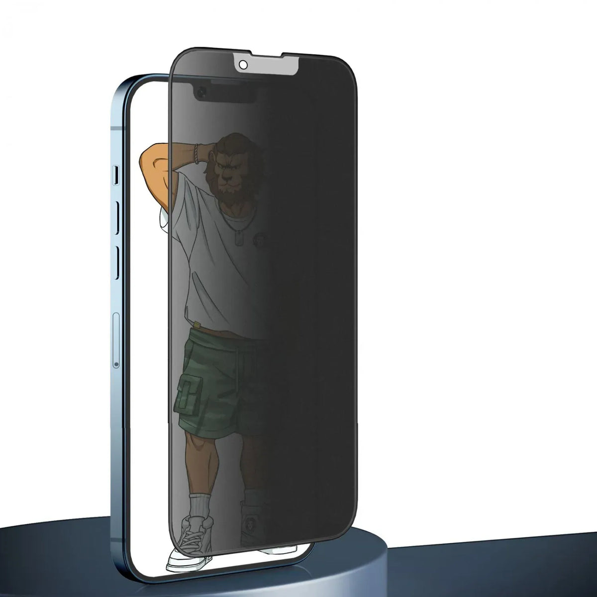 Green Lion 3 DSilicone AG/Matte Privacy Glass Screen Protector - Black Edge/Privacy – image 2