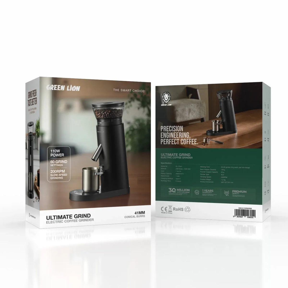 Green Lion Ultimate Grind Electric Coffee Grinder Black – image 4