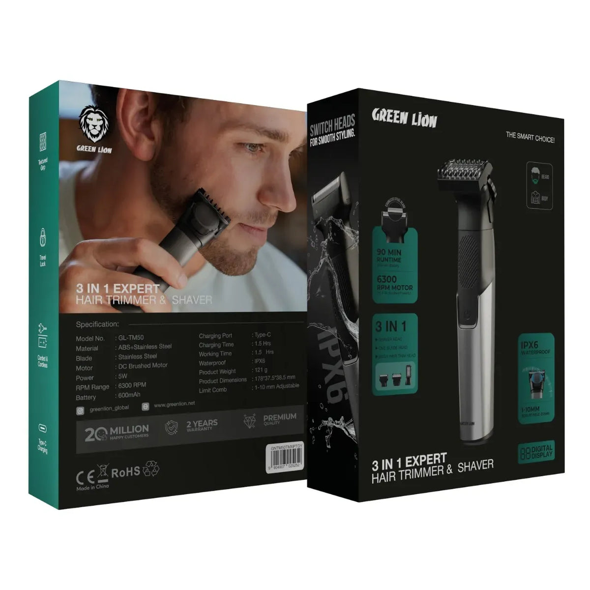 Green Lion 3 in 1 Expert Hair Trimmer Shaver Gray – image 8