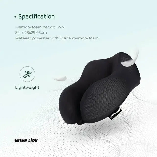 Green Lion Memory Foam Neck Pillow Black – image 5