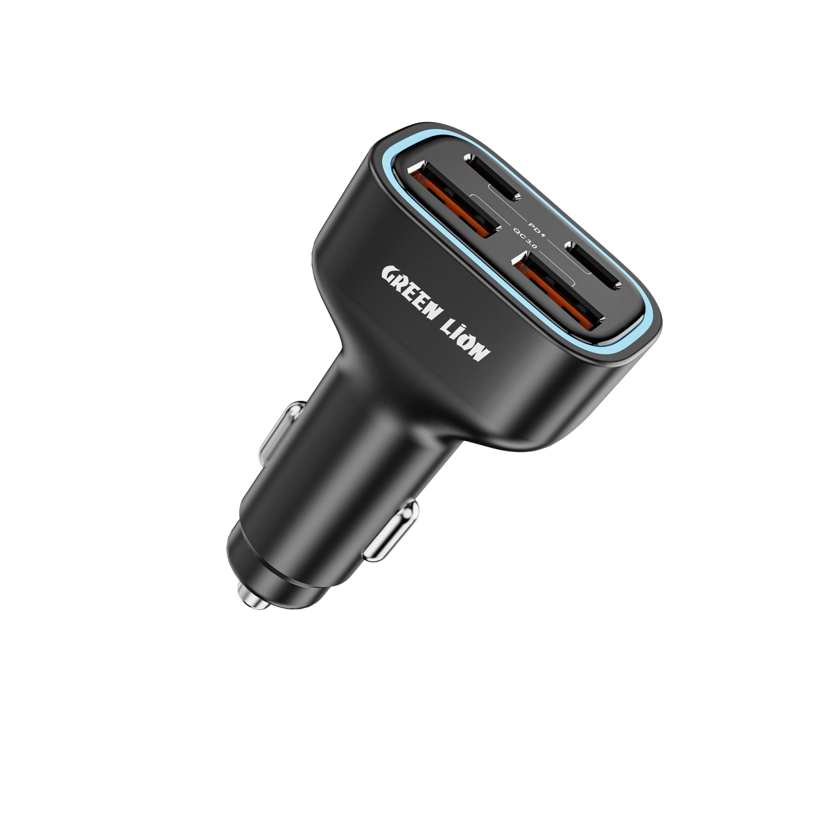 Green Lion Quad Port 70w Car Charger Black – image 12