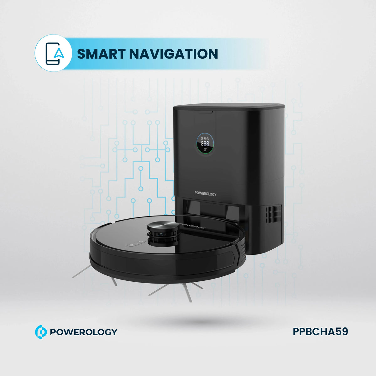 Powerology Smart Station Robot Vacuum Mop Black – image 23