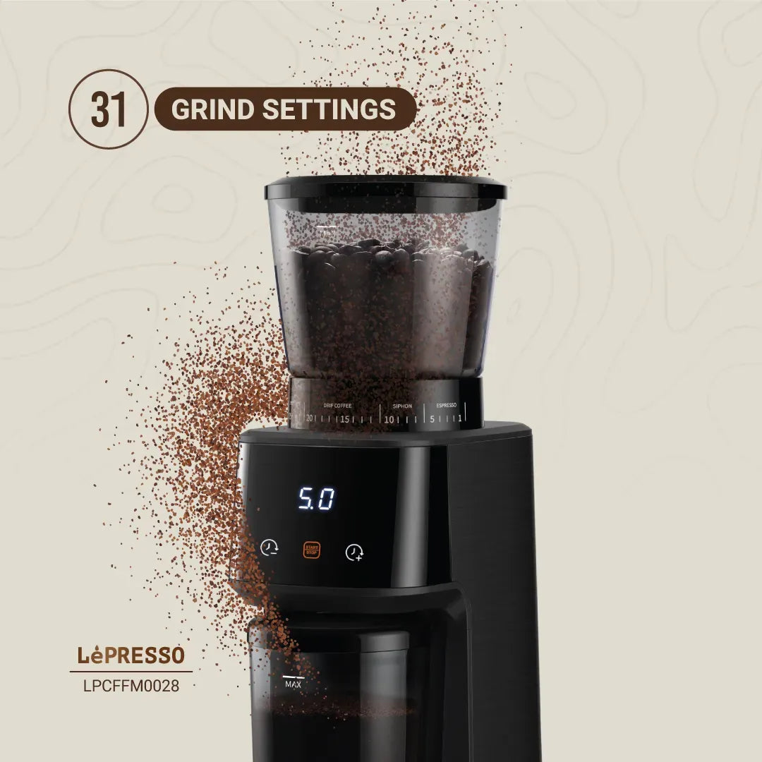 LePresso Conical Burr Grinder Black – image 5