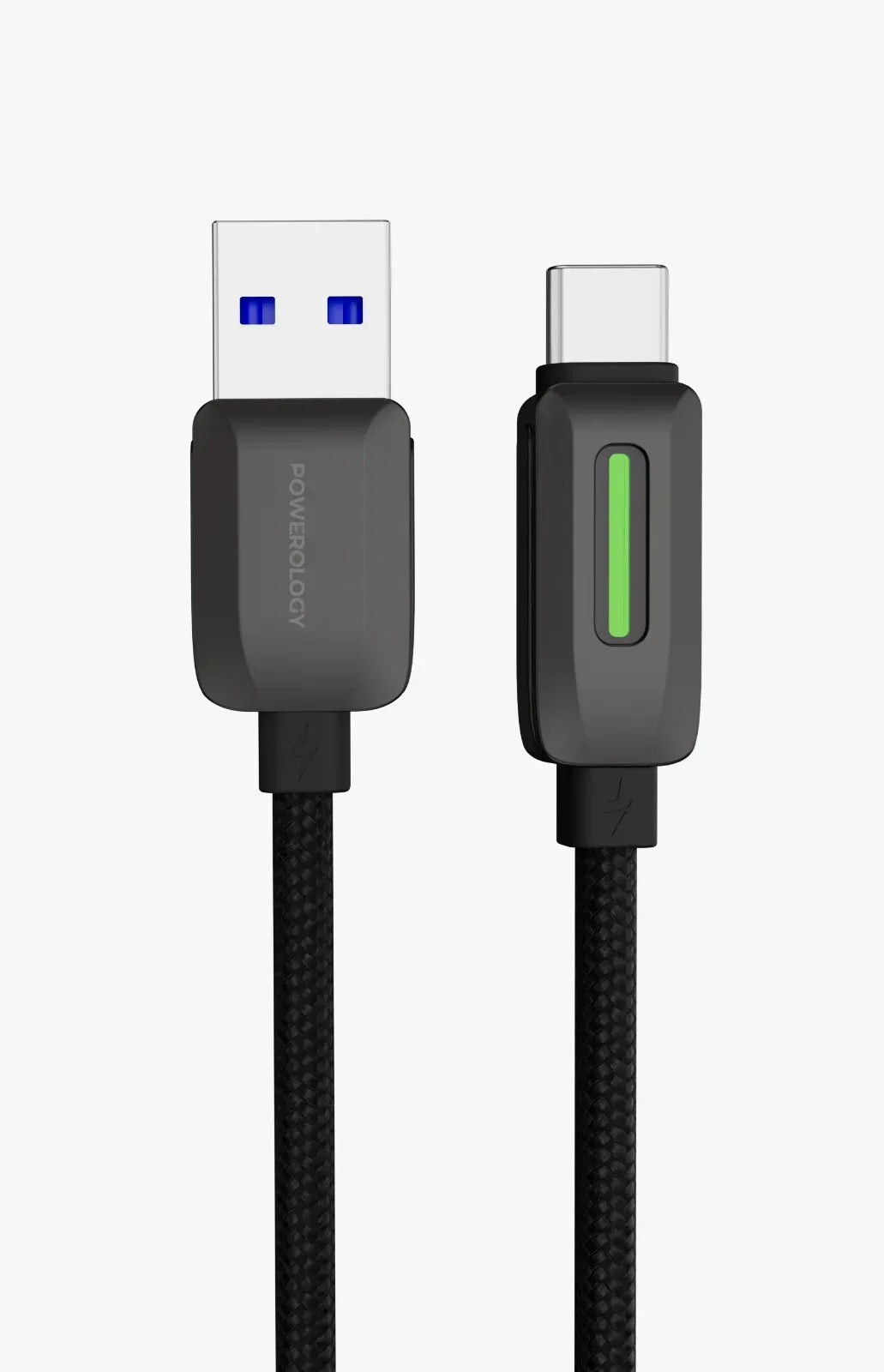 Powerology 12w Braided USB A to USB C Cable Black – image 3