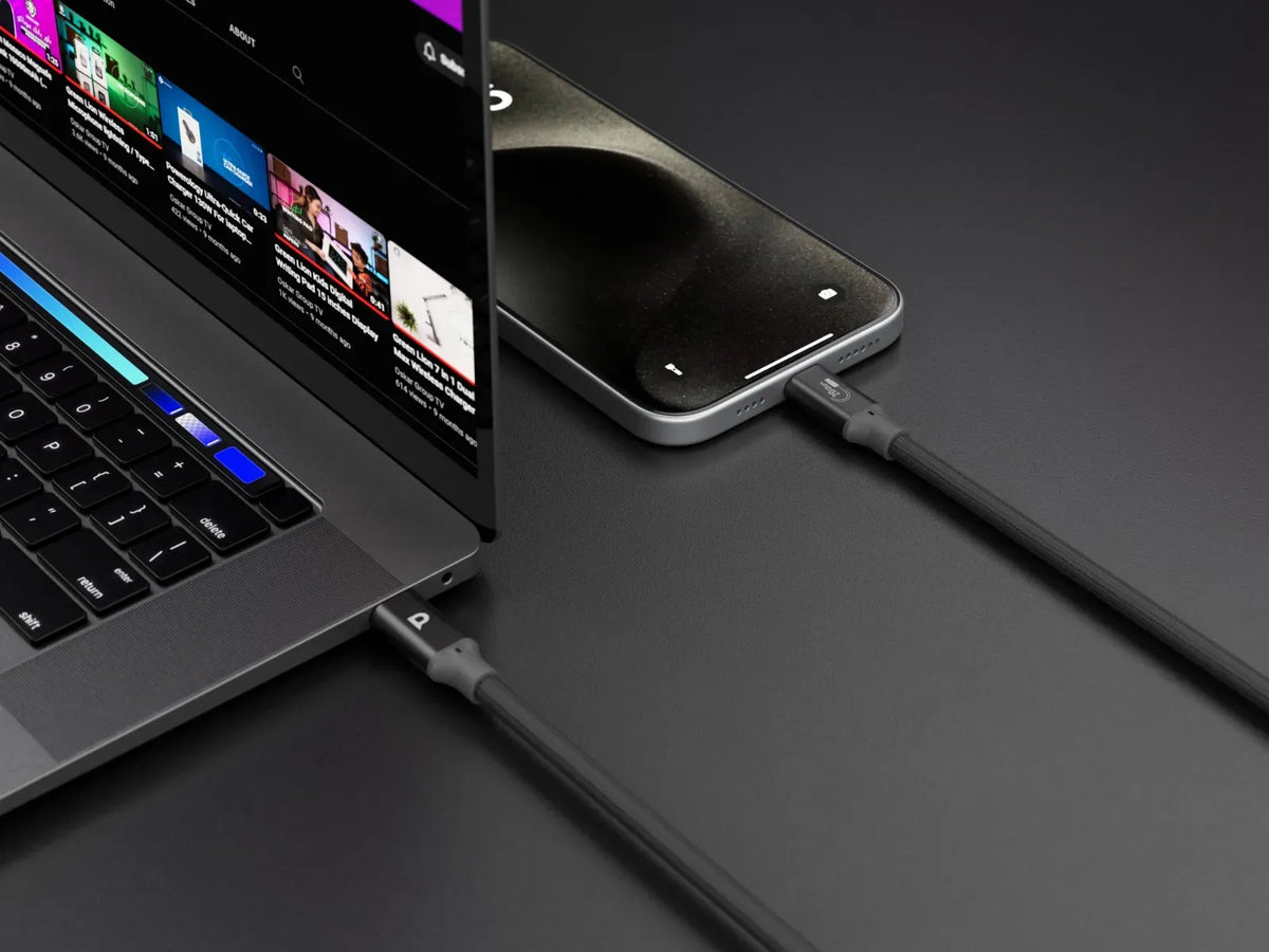 Powerology Power Sync Weave 240w USB C to USB C 3m Cable Gray – image 4