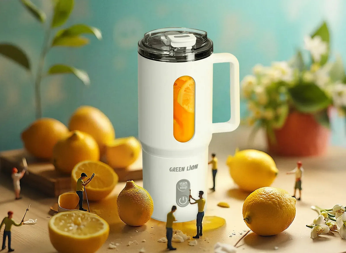 Green Lion Mug Blend Portable Juicer 500ml White – image 11