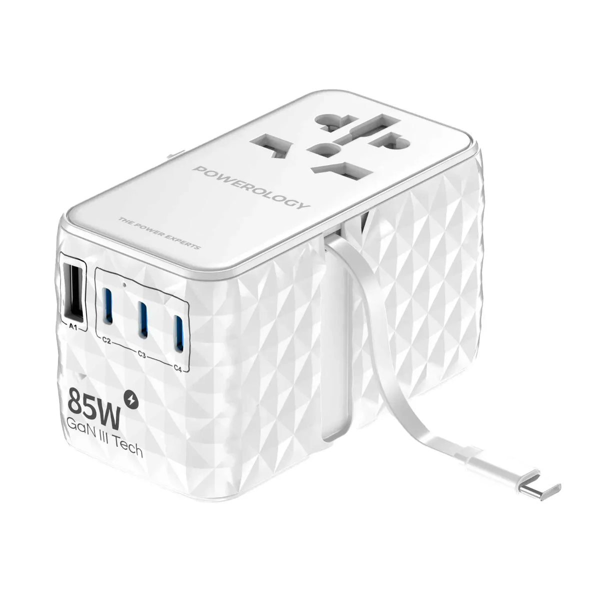 Powerology 85 W Super Charger Retractable Type-CCable - White – image 8