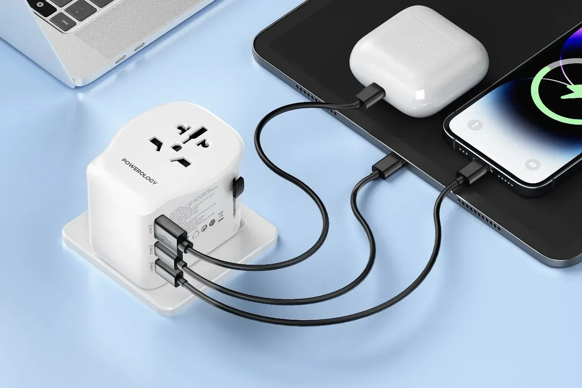 Powerology Universal Travel Adapter 2300w White – image 2