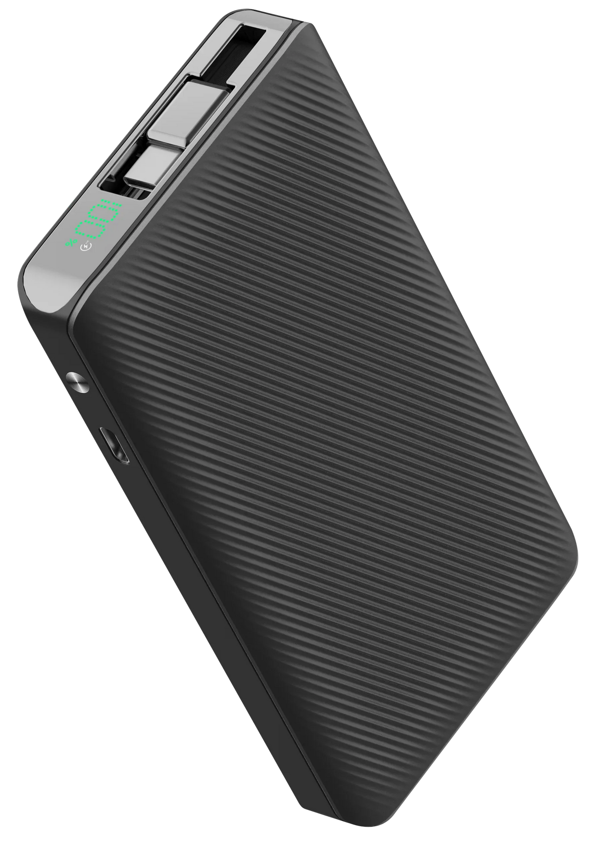 Powerology 10000mAh Retractable Cable Power Bank Black – image 8
