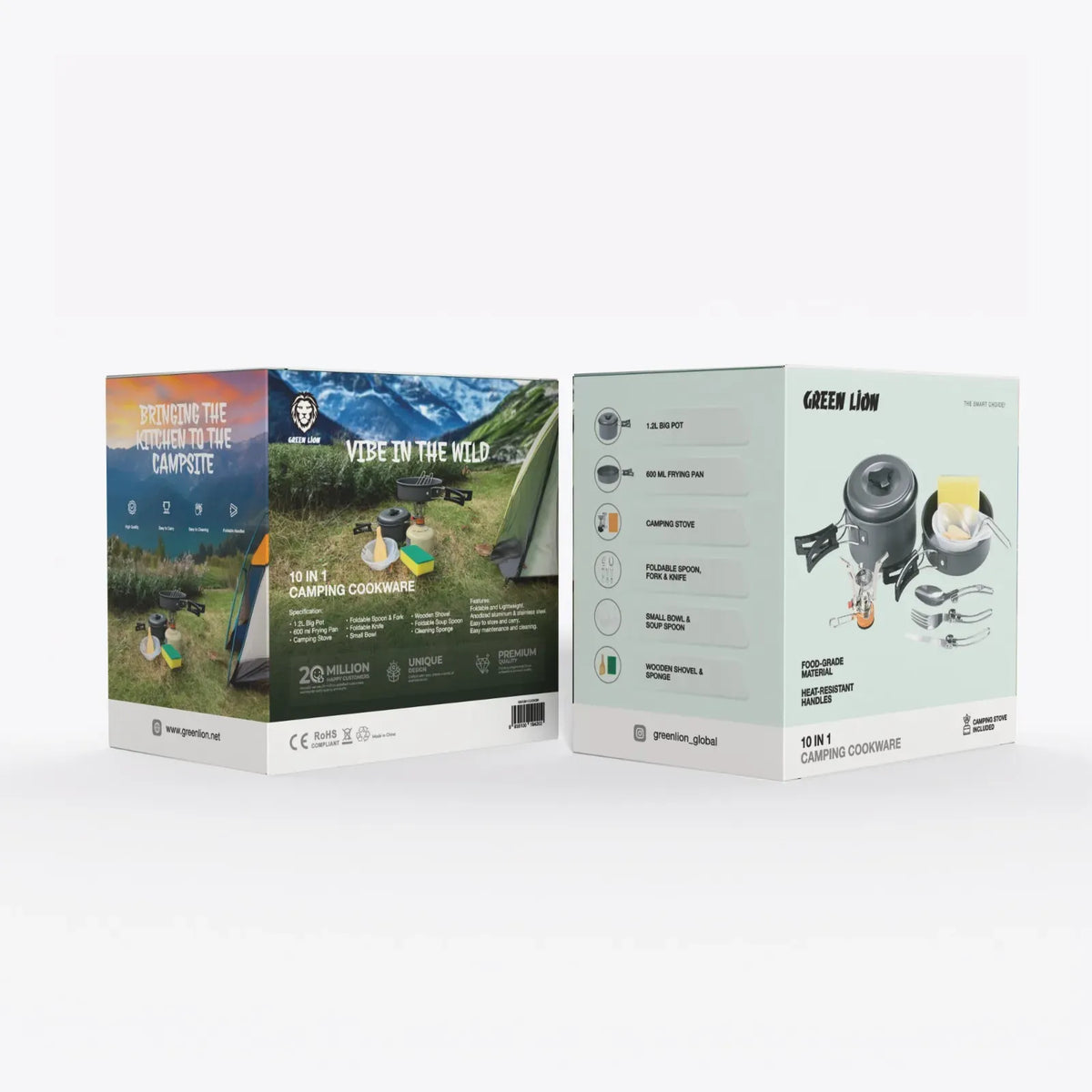 Green Lion 10 in 1 Camping Cookware Black – image 6