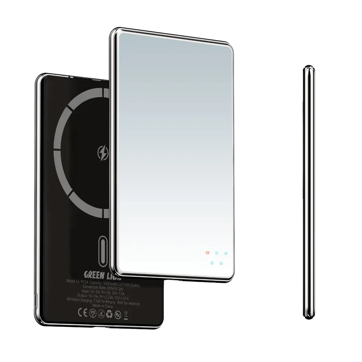Green Lion Mirror Design 5000mAh Power Bank Black – image 2