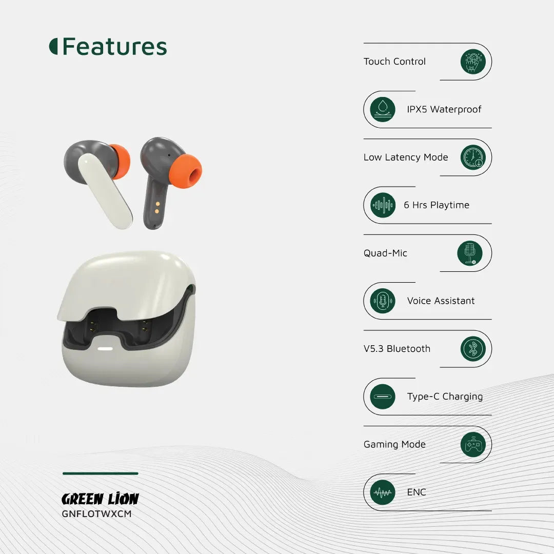 Green Lion Florence TWS True Wireless Earbuds - Cream – image 12