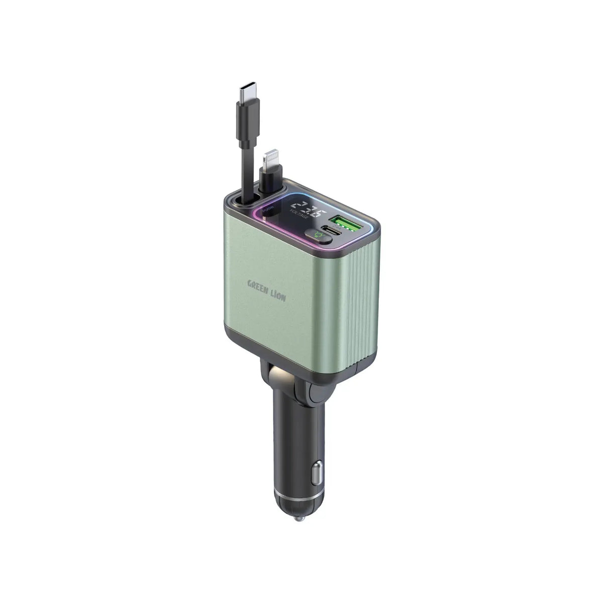 Green Lion Retractable 90w Car Charger Green – image 2