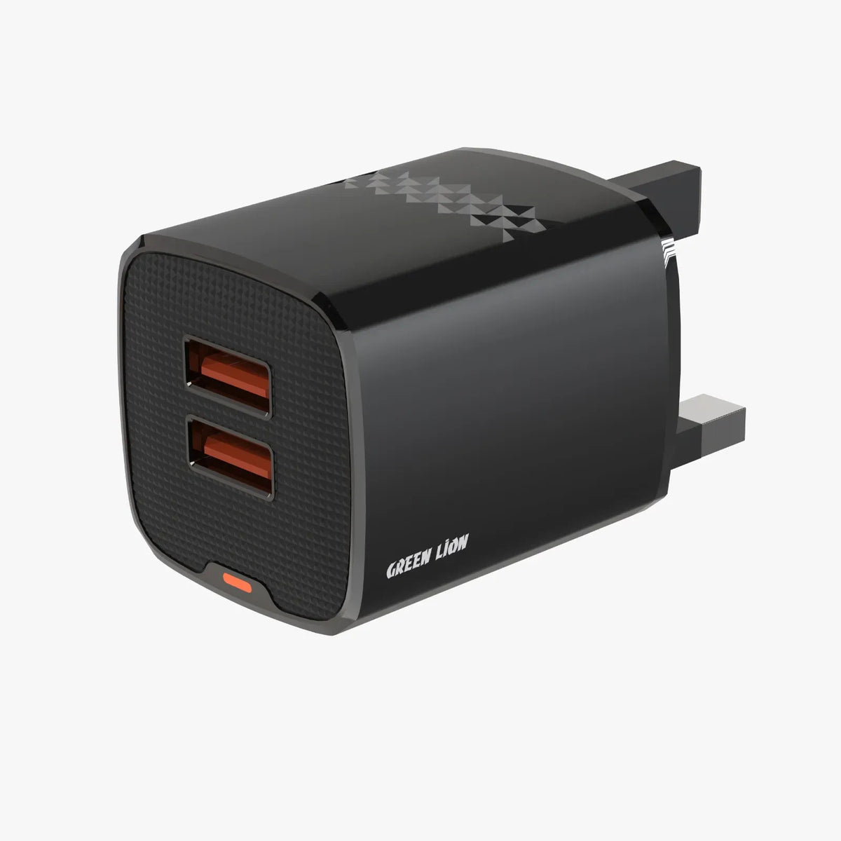 Green Lion Dual Port Wall Charger UKPlug 2 USB-A Port USB-Ato USB-C 1 m Cable - Black – image 4