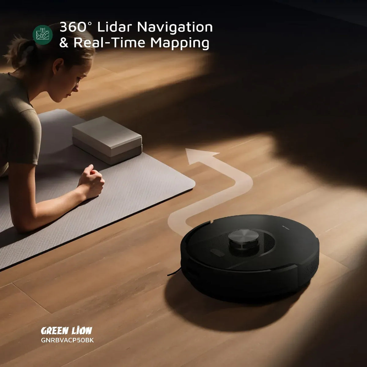 Green Lion Smart Robot Vacuum Pro 4000 Pa Suction - Black – image 8