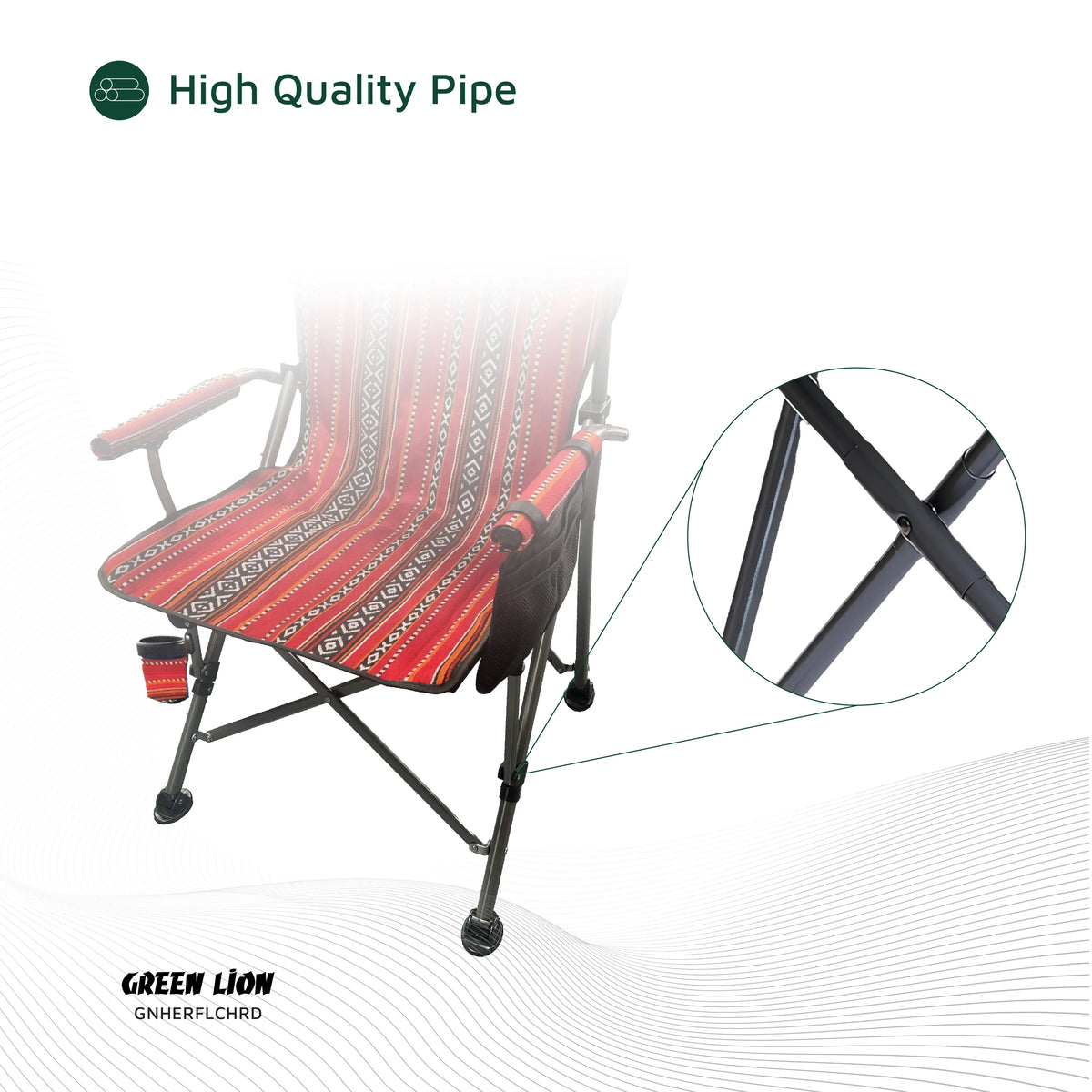 Green Lion Heritage Foldable Chair Red – image 5