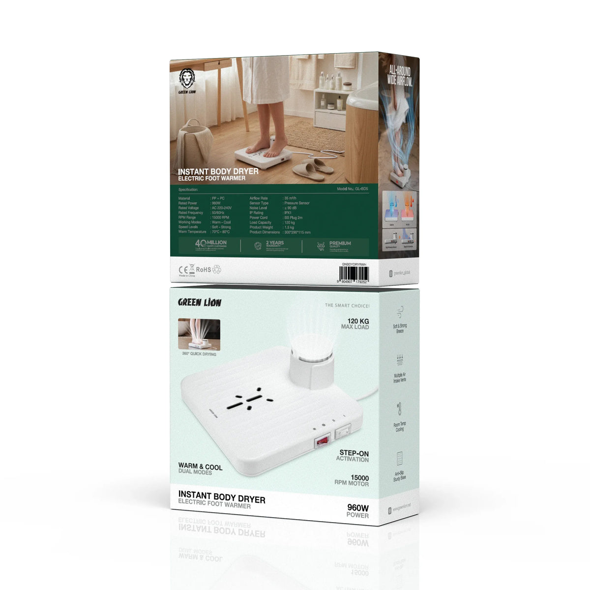 Green Lion Instant Body Dryer Electric Foot Warmer White – image 4