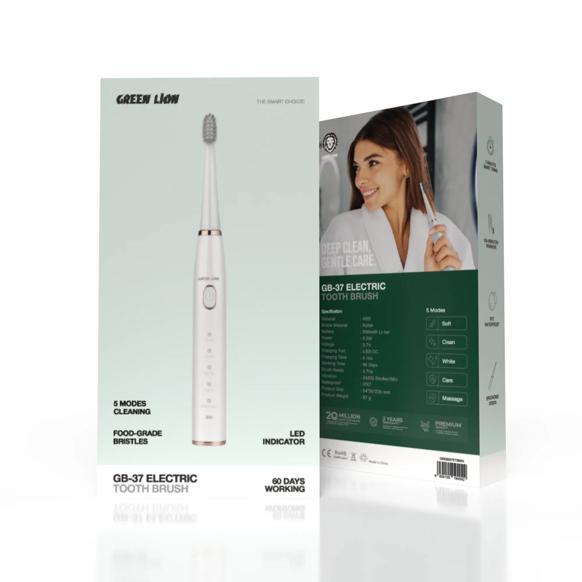Green Lion GB-37 Electric Tooth Brush - White – image 9