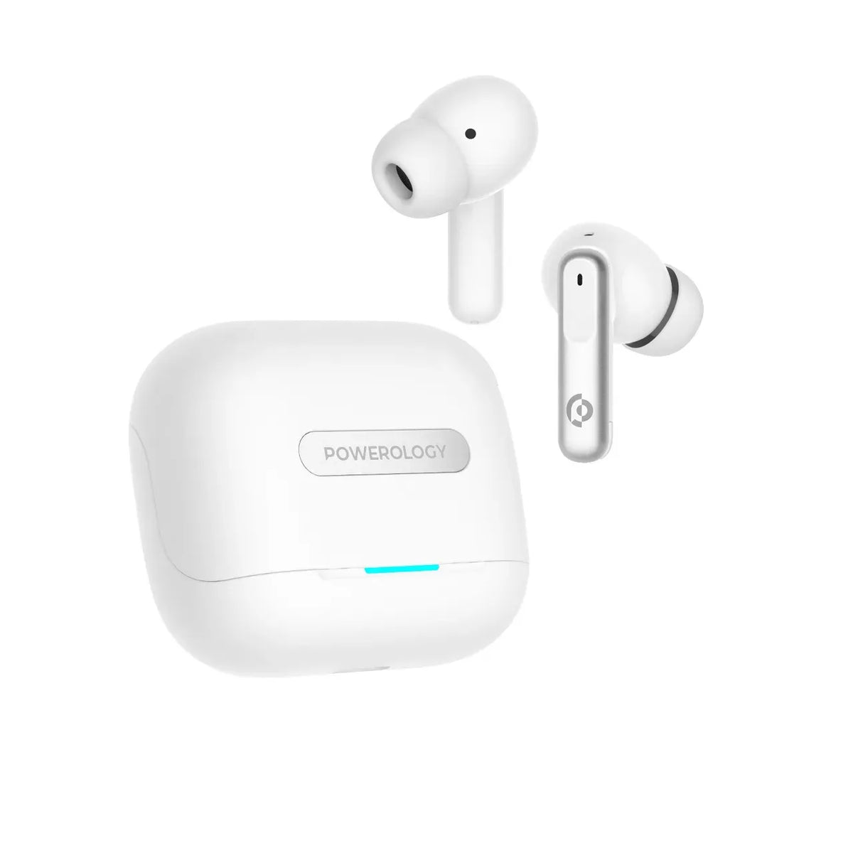 Powerology 6 Mic Hybrid ANC + ENCTrue Wireless Buds - White – image 16