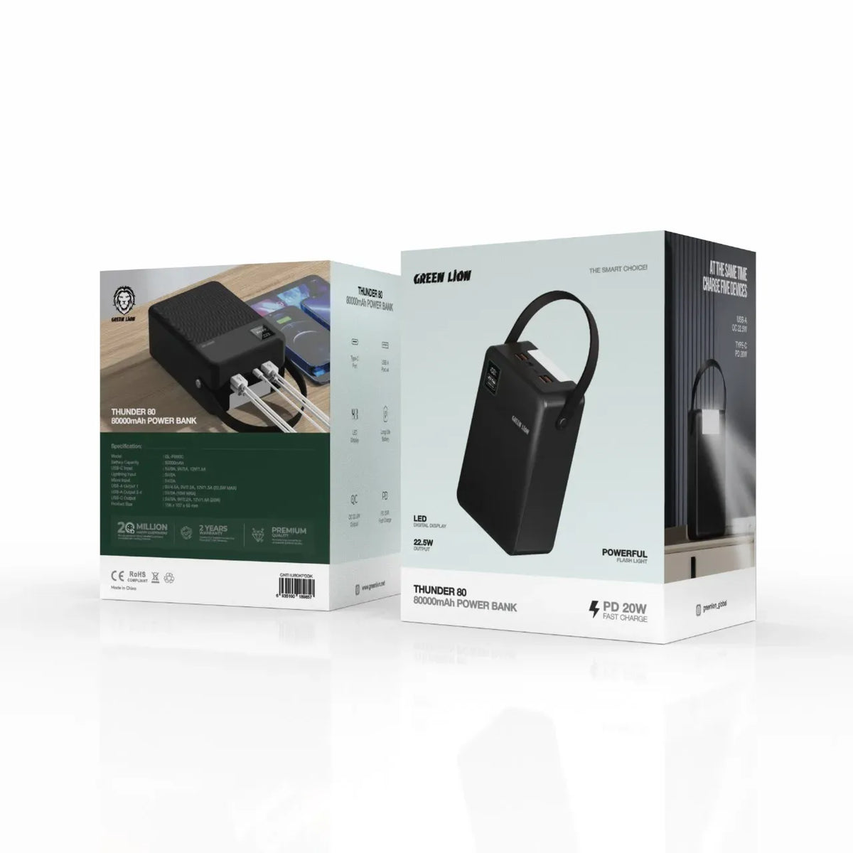 Green Lion Thunder 80 80000mAh Power Bank Black – image 3