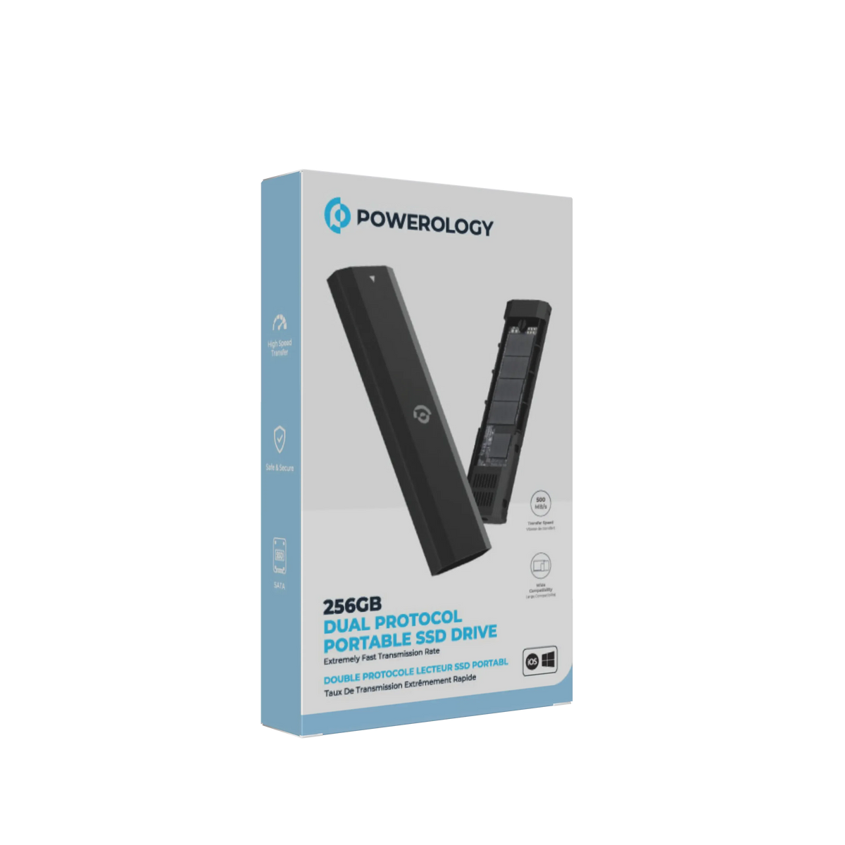 Powerology Dual Protocol Portable Ssd Drive 256gb Black – image 6