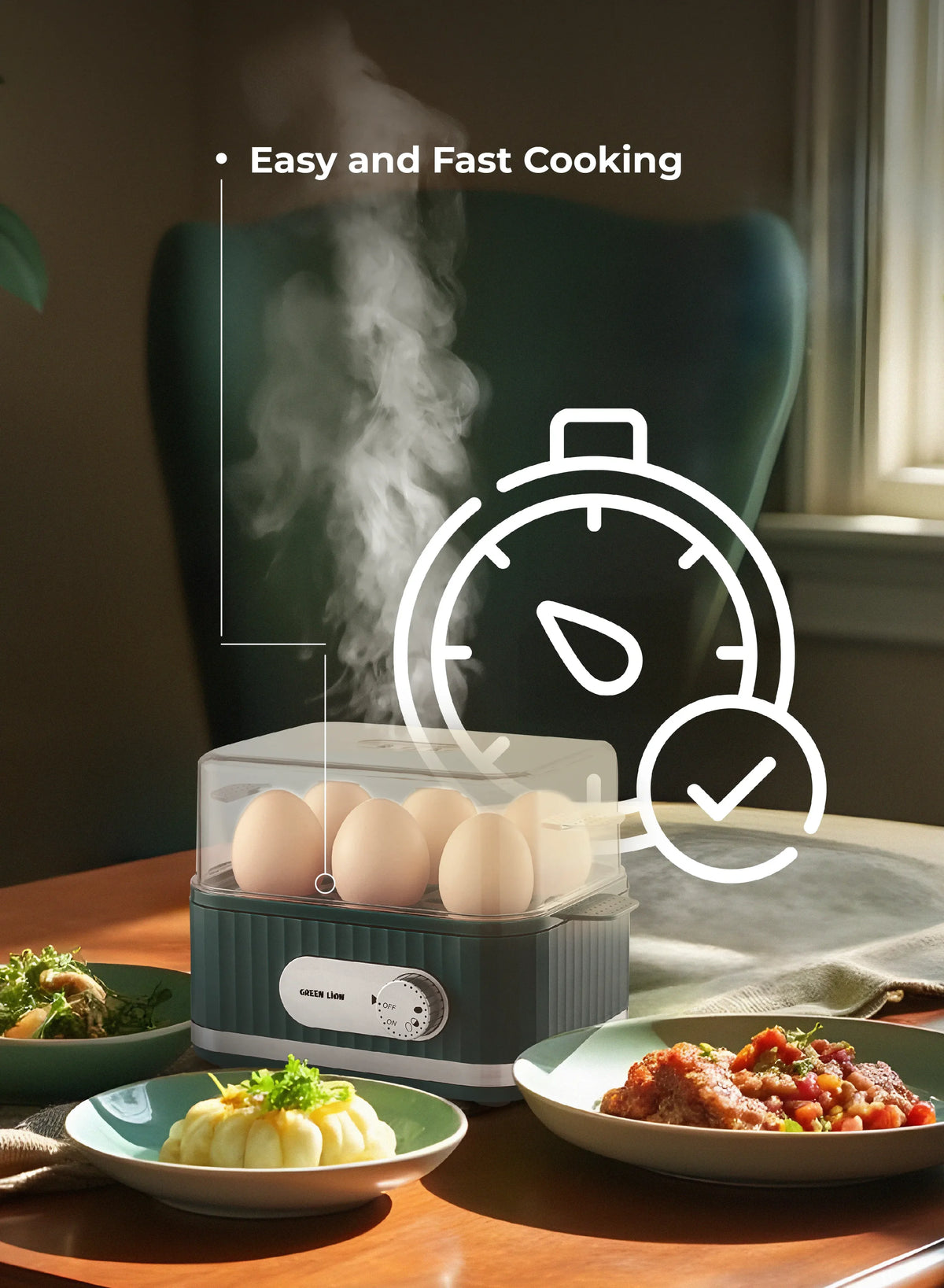Green Lion Smart Egg Cooker Green – image 1