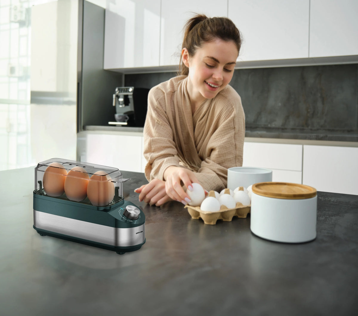 Green Lion Trio Egg Cooker Green – image 1