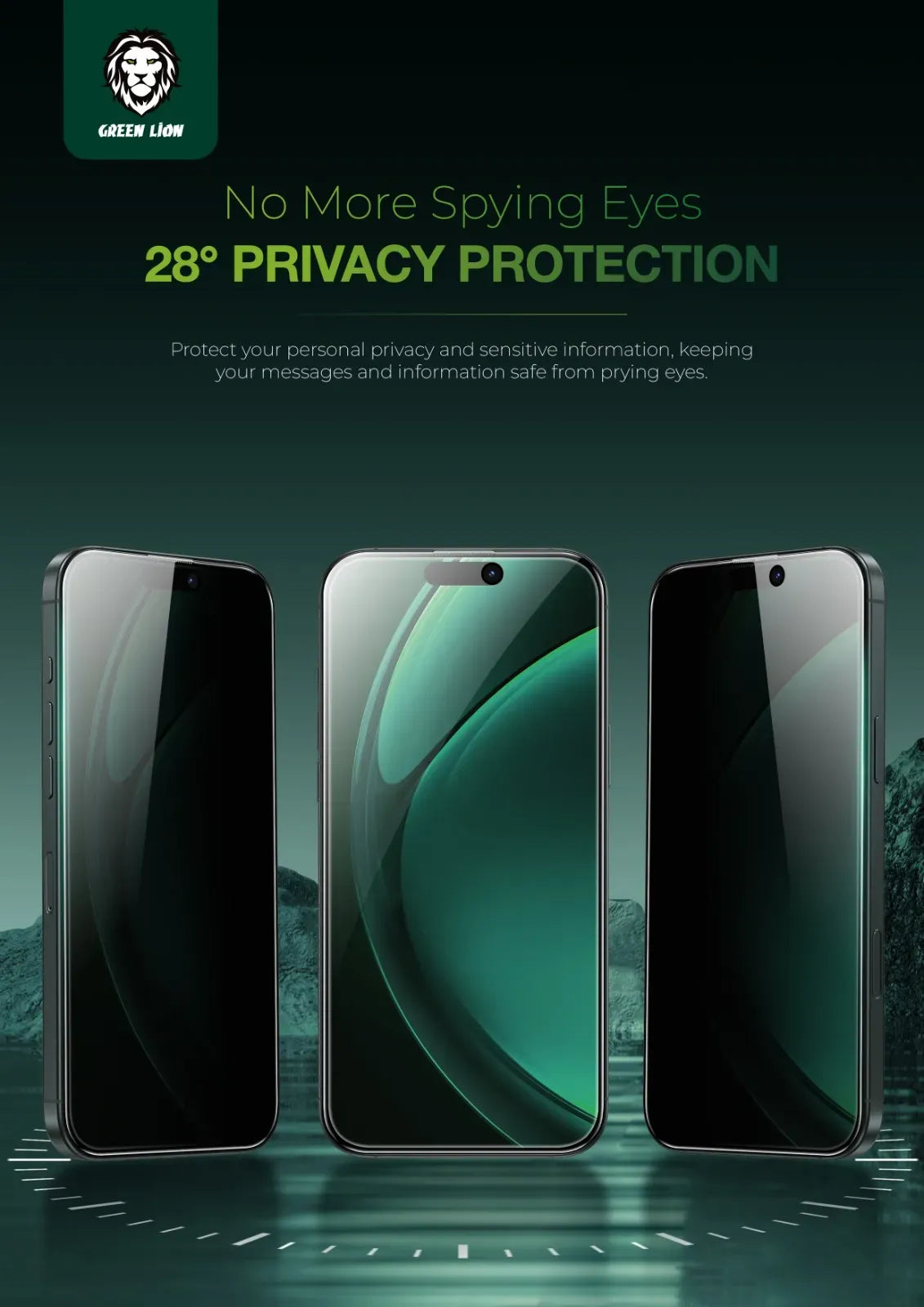 Green Lion 3 DSilicone Plus Screen Protector - Black Edge/Privacy – image 12