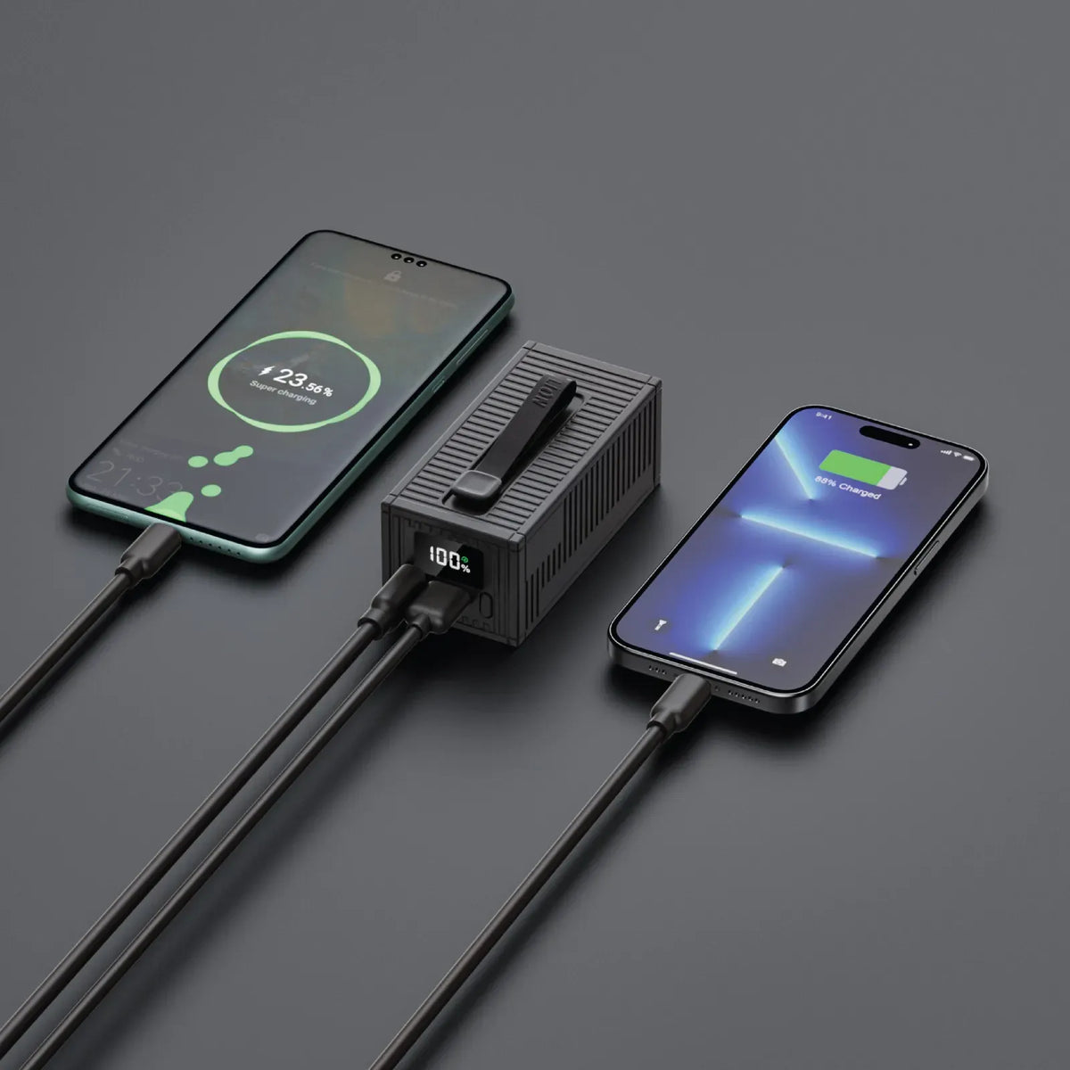 Green Lion Container 10000 m Ah Power Bank PD 20 W-Include 4 in 1 Charging Cable - Black – image 4