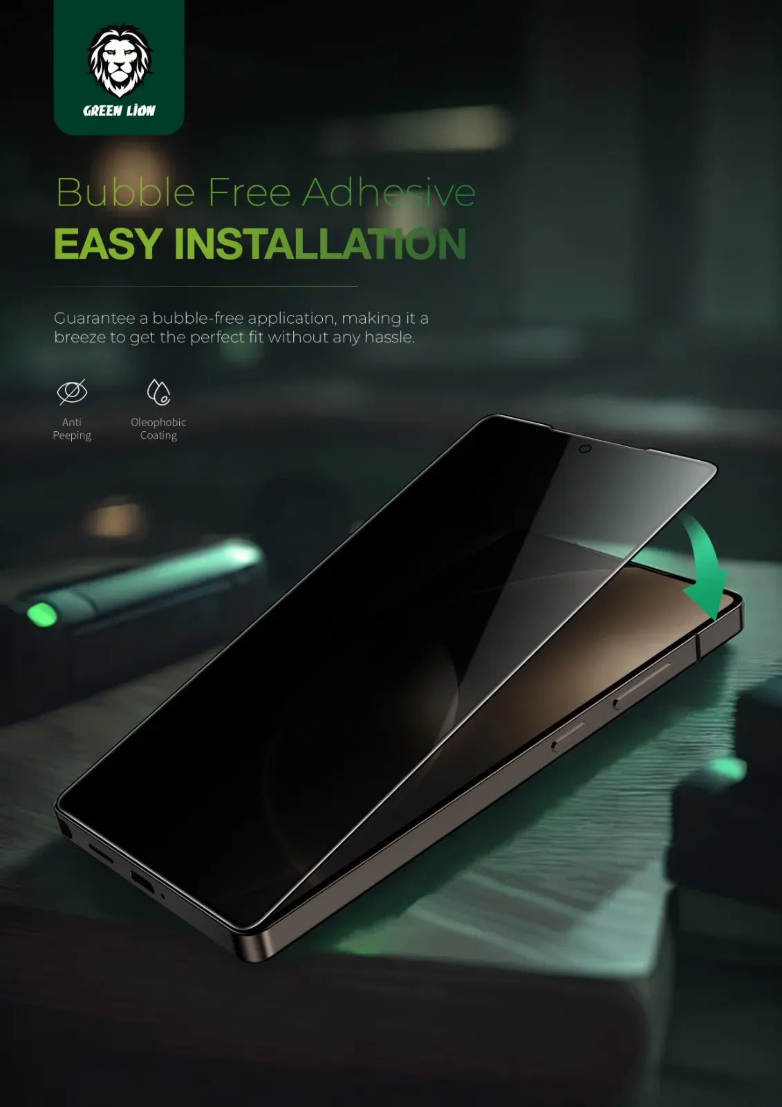 Green Lion 9h Privacy Shield Fingerprint Unlock Privacy Glass S25 Ultra – image 15